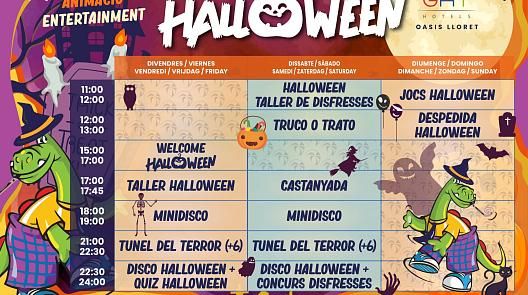 Programa de actividadess de Halloween - Hotel Oasis Tossa 2025