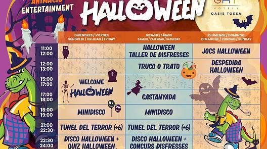Programa de actividadess de Halloween - Hotel Oasis Tossa 2025